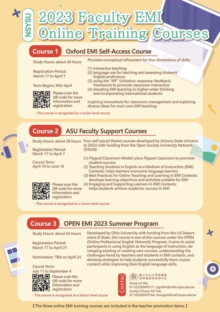 2023 Faculty EMI Online Training Courses